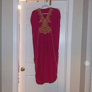 Fucsia Caftan Abaya Sundress Coverup Moroccan